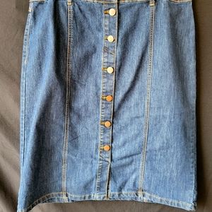 One of my favorites! Knee length denim skirt